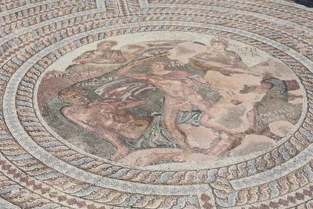 The "House of Theseus" is known for its mosaics, which depict scenes from Greek mythology.