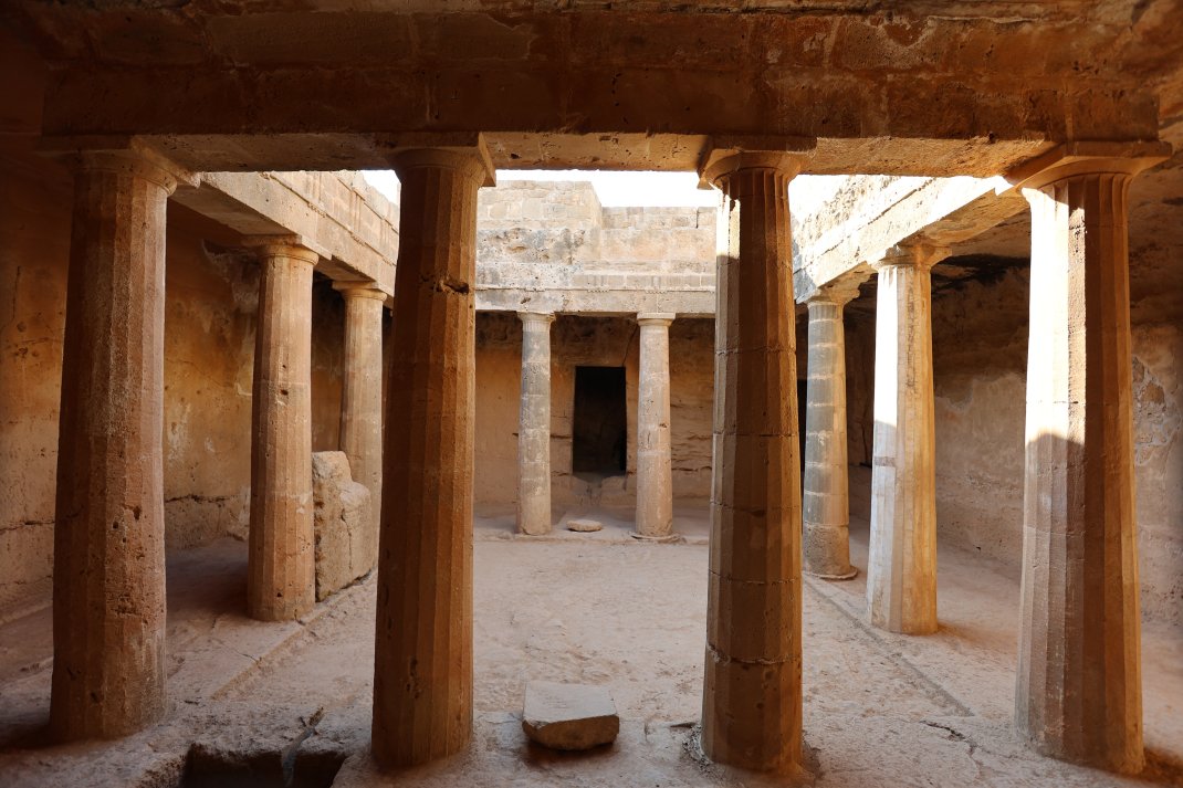 The 4th-century (BCE) necropolis - "Tomb of the Kings" - at the UNESCO-listed Nea Paphos archaeological area.