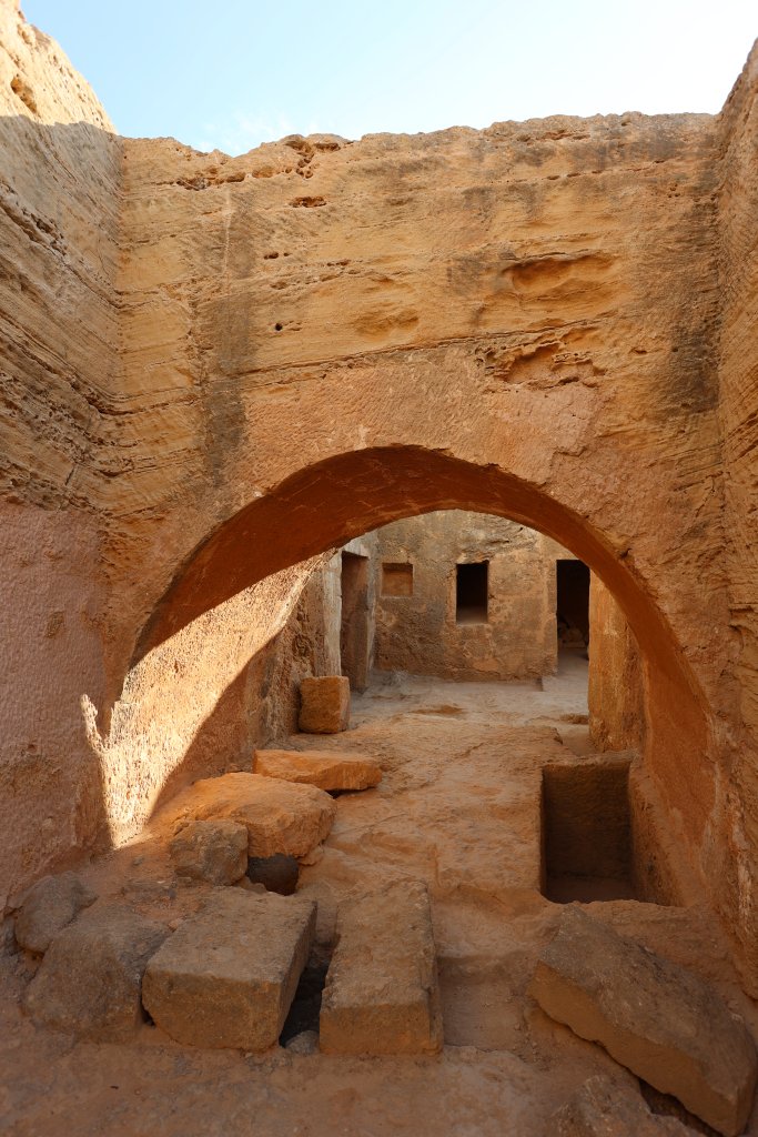 The underground tombs at Nea Paphos are carved out of solid rock and date from the 4th-century (BCE) to the 3rd-century (CE).