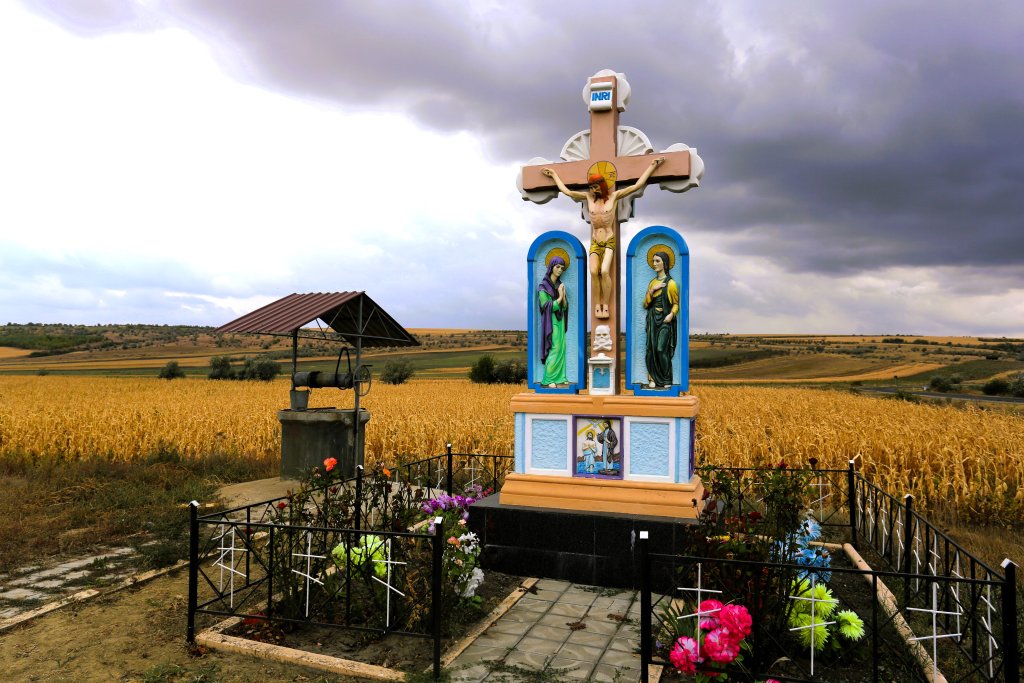 Crosses are a common feature in the countryside of Moldova, often found at road crossings, water sources, and near village entrances.