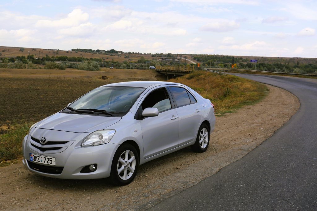 Exploring the Moldovan countryside in my rental car.