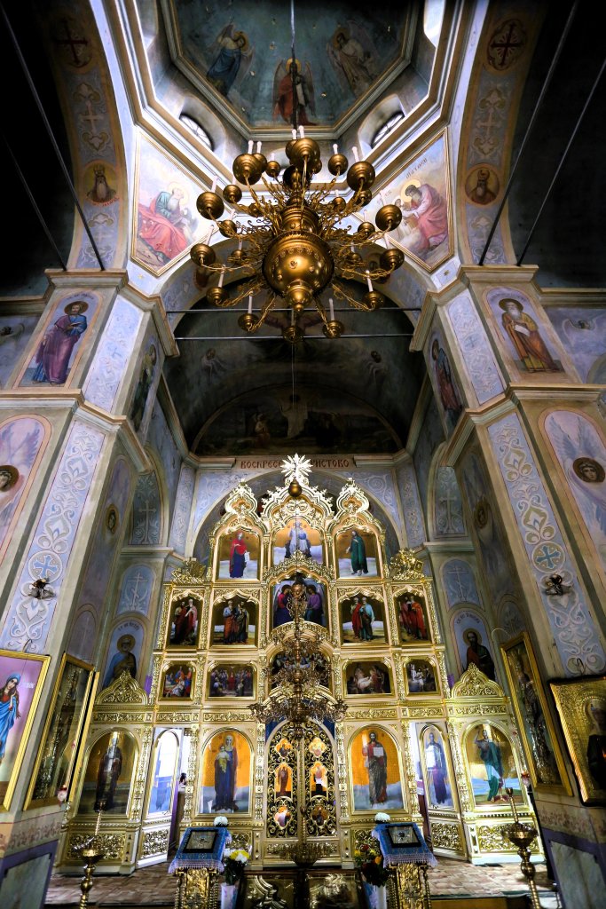 A view of the iconostasis in the St. John the Baptist Cathedral in Comrat, Gagauzia.