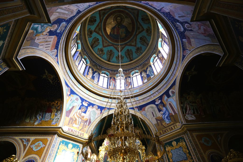 A view of the interior of the Cathedral of Christ’s Nativity, the principal cathedral of Chișinău.