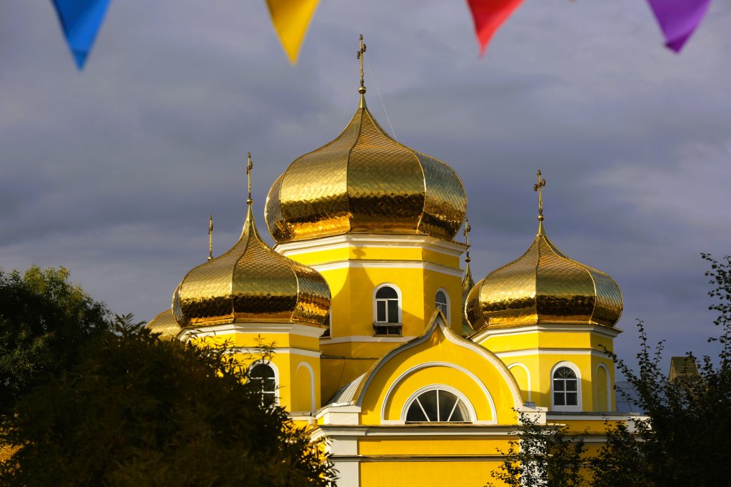 A view of the Saint John the Baptist Cathedral in Comrat, Gagauzia.