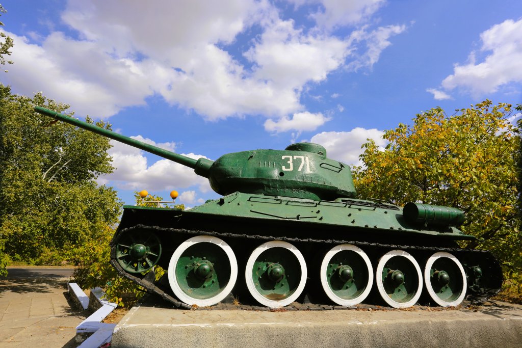 The T-34 Tank Monument in Comrat, Moldova, is a tribute to the iconic Soviet T-34 tank, which played a crucial role during World War II.