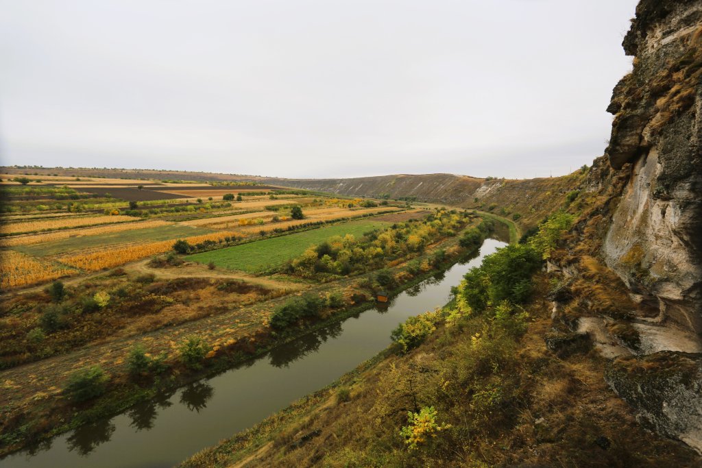 A view of the Dniestr River from the Tipova Cave Monastery, which is located in the village of Tipova, 95 km northeast of Chişinău.