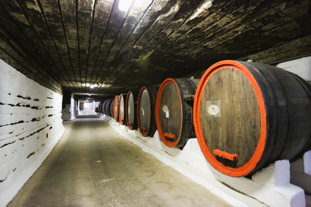 The Cricova underground winery houses over 40,000,000 litres of wine in numerous tanks, showcasing its immense production capacity.
