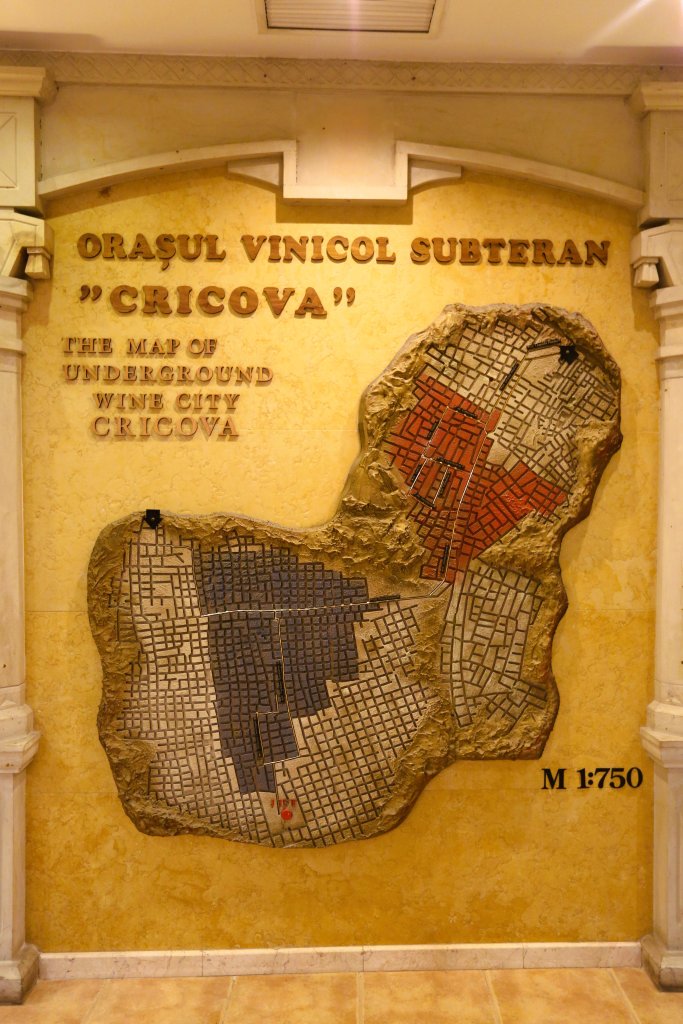 A map of the "Cricova Underground Wine City" which contains galleries totaling 120 kilometres in length.