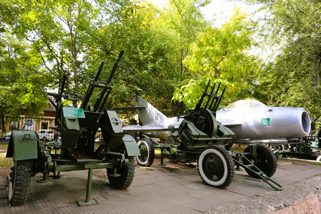 The extensive grounds of the Military Museum of Moldova contain an array of weapons.