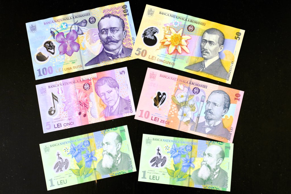 My collection of Romanian leu (plural lei) polymer banknotes.