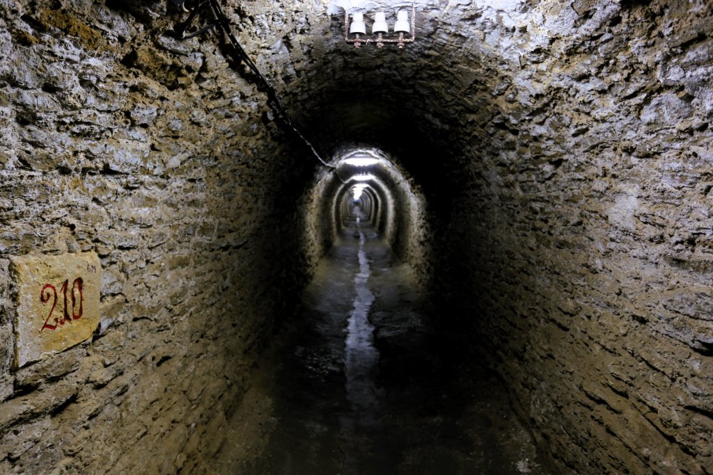 The access tunnel which leads to the underground salt mine at Salina Turda.