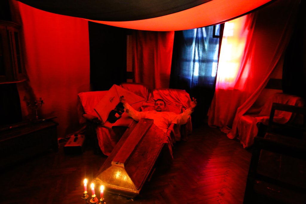 A ghoulish display inside Vlad Dracul House is more 'Disneyland-esque' rather than historical.