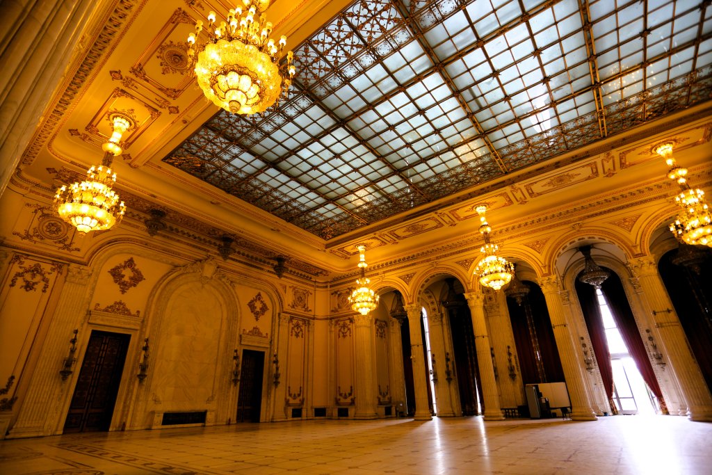 No shortage of opulent views at the Palace of Parliament building in Bucharest.