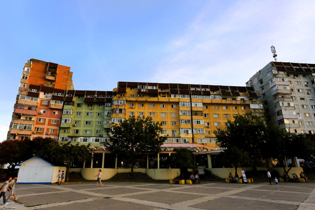 Apartment buildings in the Danube River city of Tulcea.