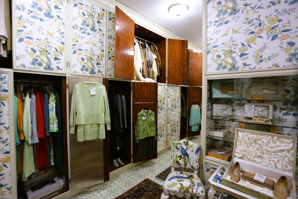 The walk-in wardrobe, which once belonged to Ceausescu’s wife, Elena.