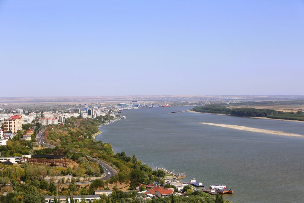 A view of the River Danube, which passes through the city of Galați, Romania.