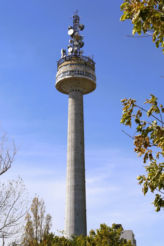 The 110-metre (360 ft) tall Galați TV Tower rises above the city of Galați, which lies on the banks of the Danube River in eastern Romania. The tower, completed in 1978, is equipped with a tower restaurant (good for lunch), perhaps the only of this kind in Romania.