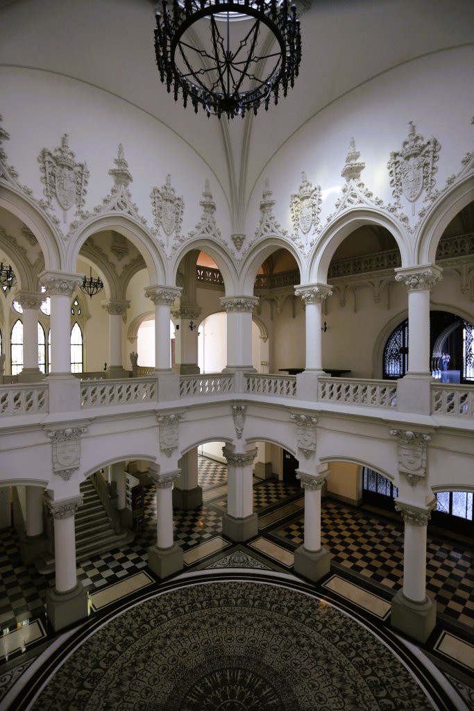 A view of the interior of the Palace of Culture in Iași, Romainia.