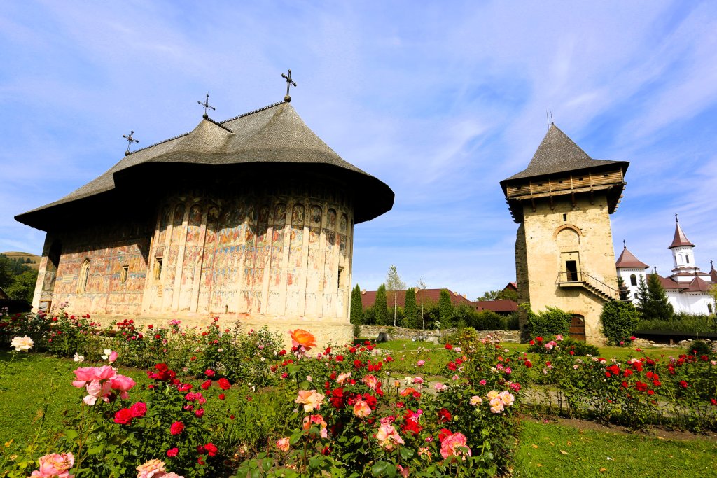 Founded in 1530, Humorului Monastery is rather small physically, but looms large among Bucovina's treasures with unique frescoes dating from 1535.