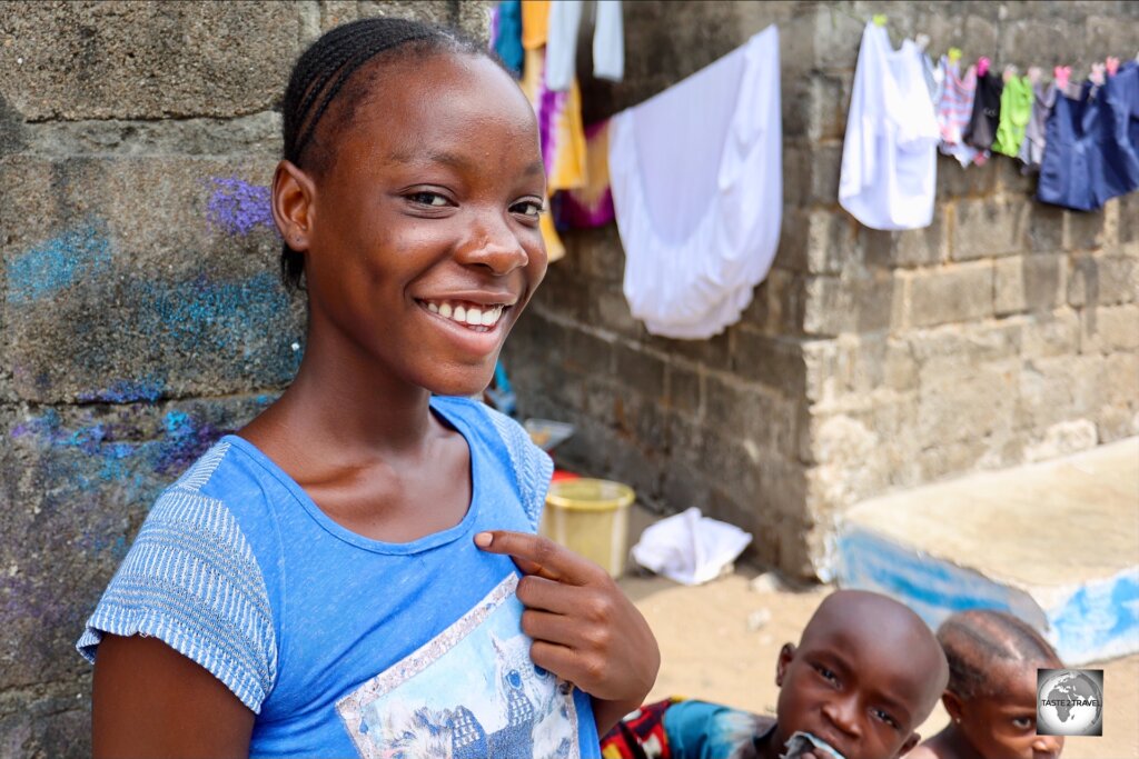 I was normally greeted by warm smiles in Liberia, including from this girl in the West Point neighbourhood of Monrovia.