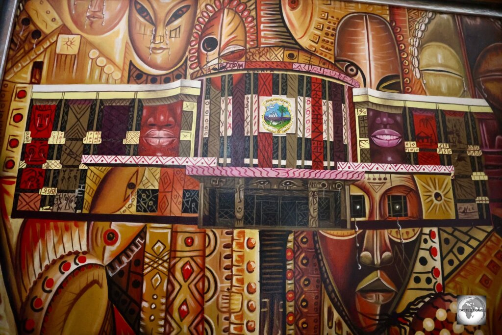Artwork, at the Liberian National Museum in Monrovia.
