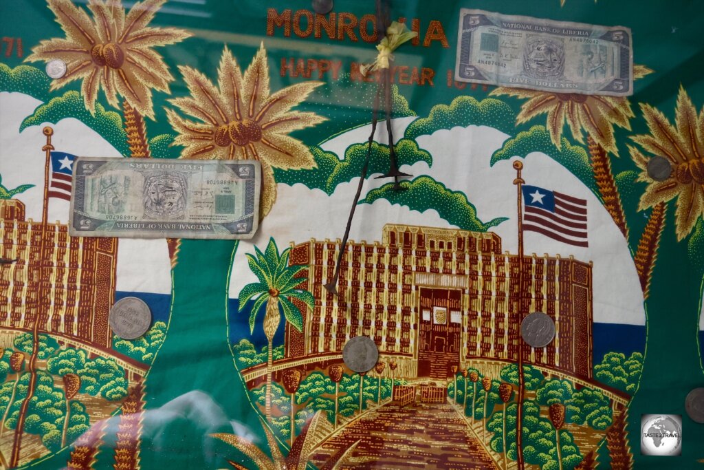 A rather sad currency display at the Liberian National Museum.