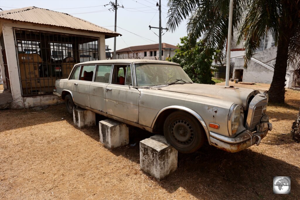 The limousine of President Tubman, the 19th president of Liberia and the longest-serving president in the country's history, at the Liberian National Museum.