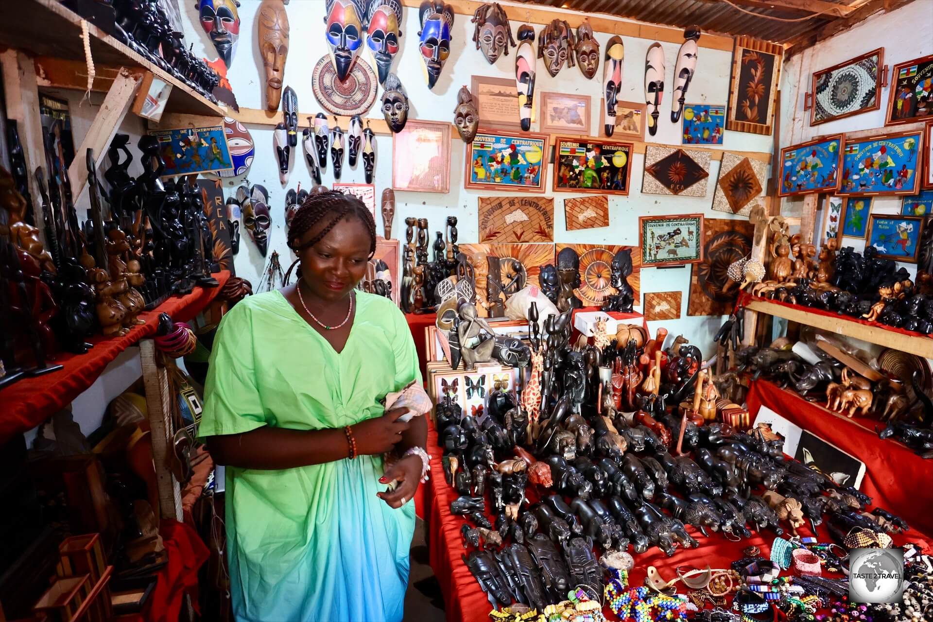 An Aladdin's cave of handmade souvenirs at the Centre Artisanal (Artisanal Market) in Bangui.