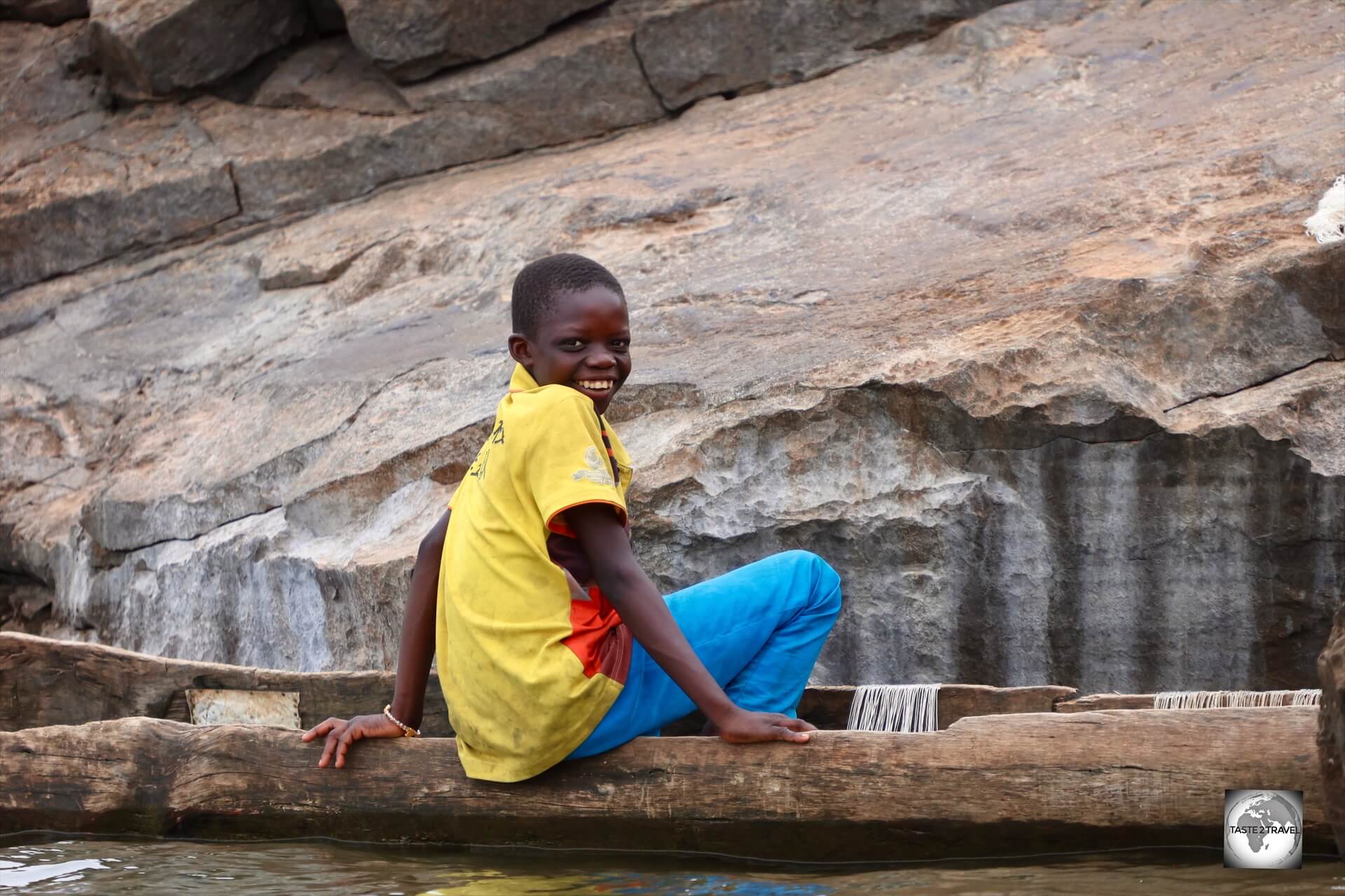 A young fisherman on the Ubangi River.