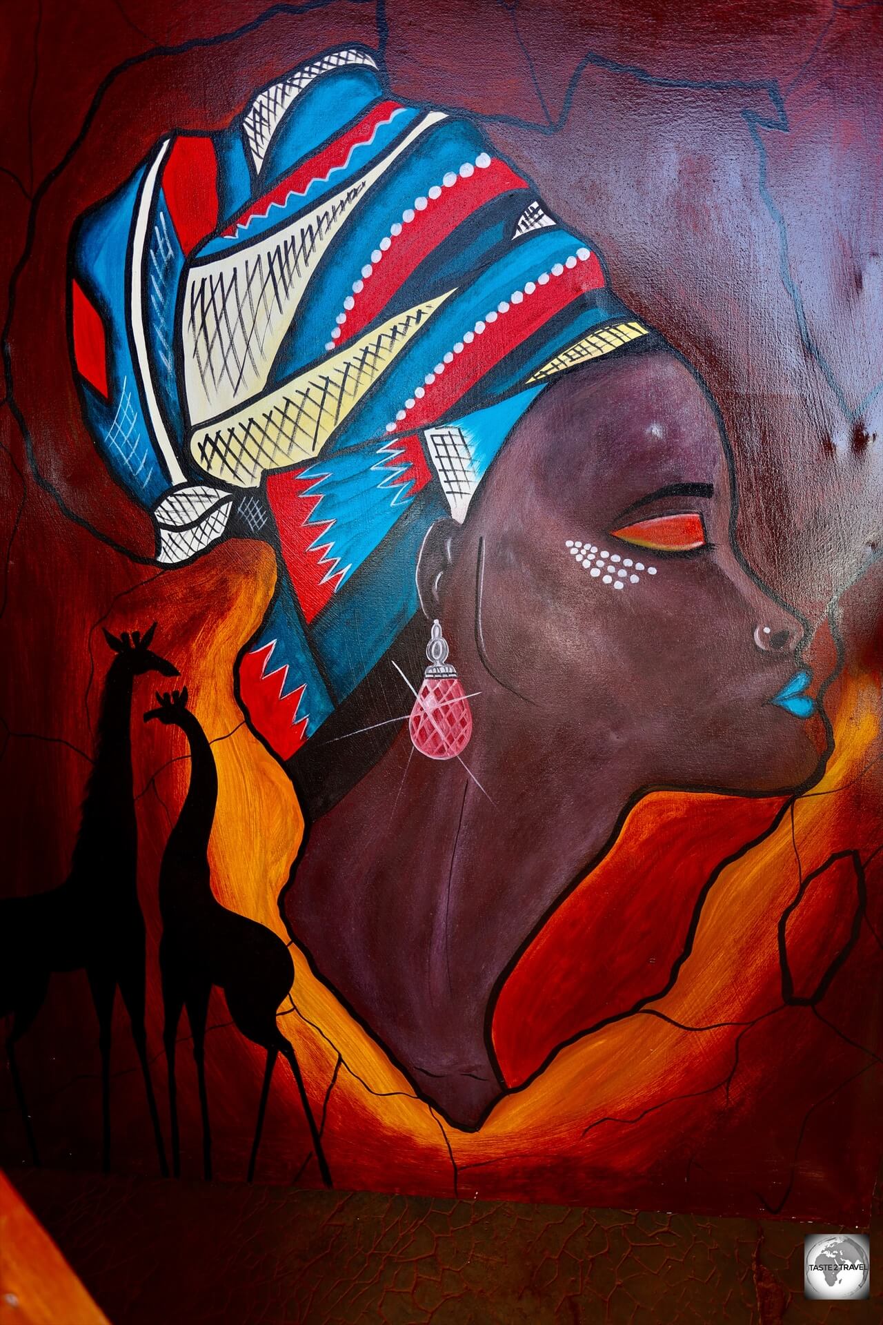 Artwork for sale, at the Artisanal Market in Bangui. 