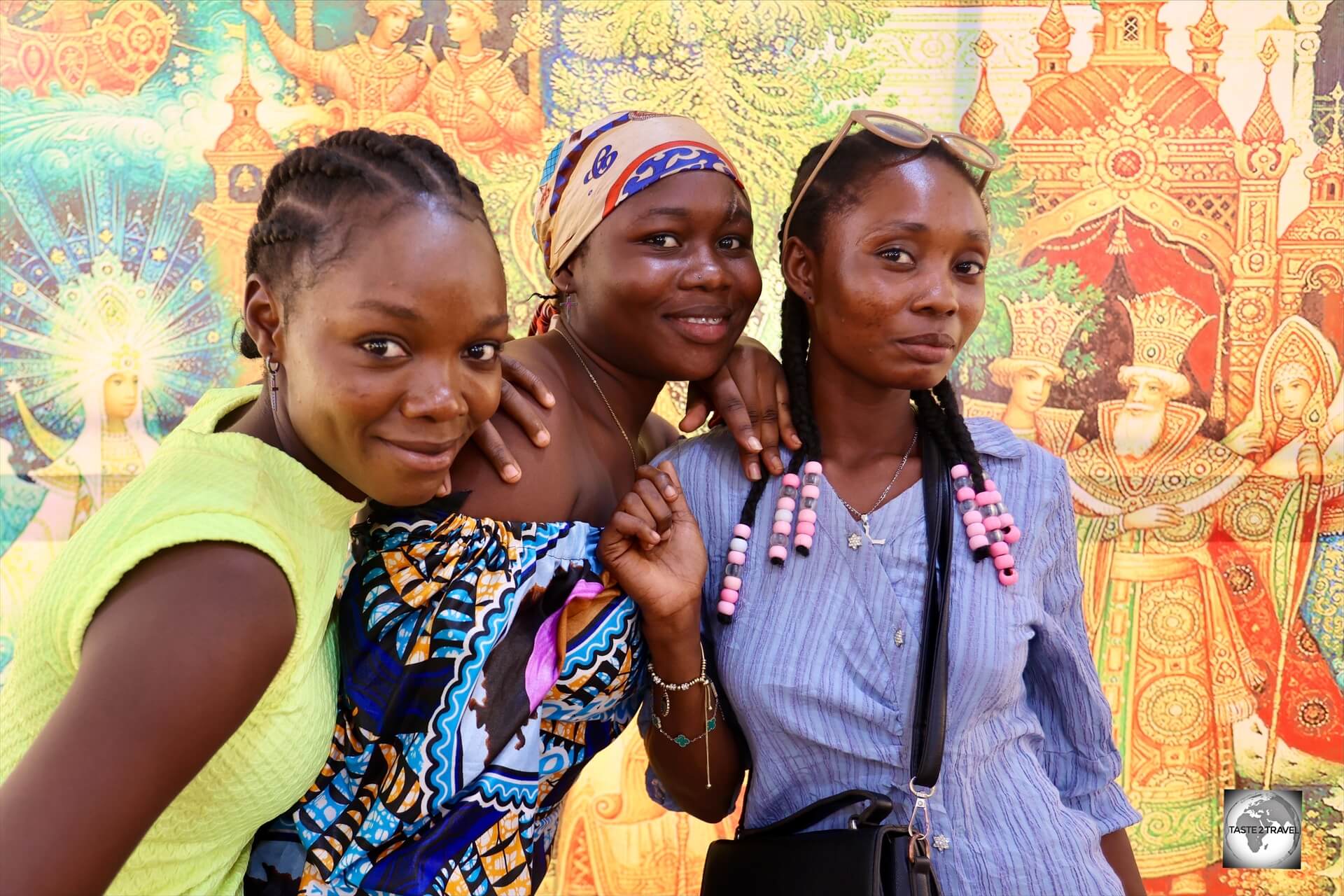 Locals attend Russian language lessons at the Maison Russe in Bangui.