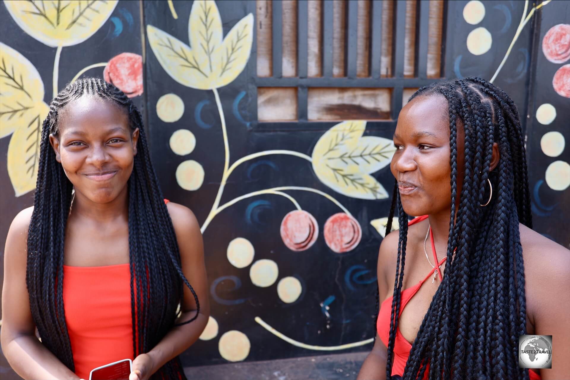 Two Russian language students at the Maison Russe in Bangui.