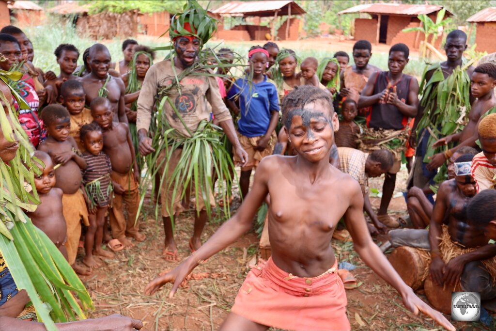Aka Pygmies are known for their traditional song and dance.