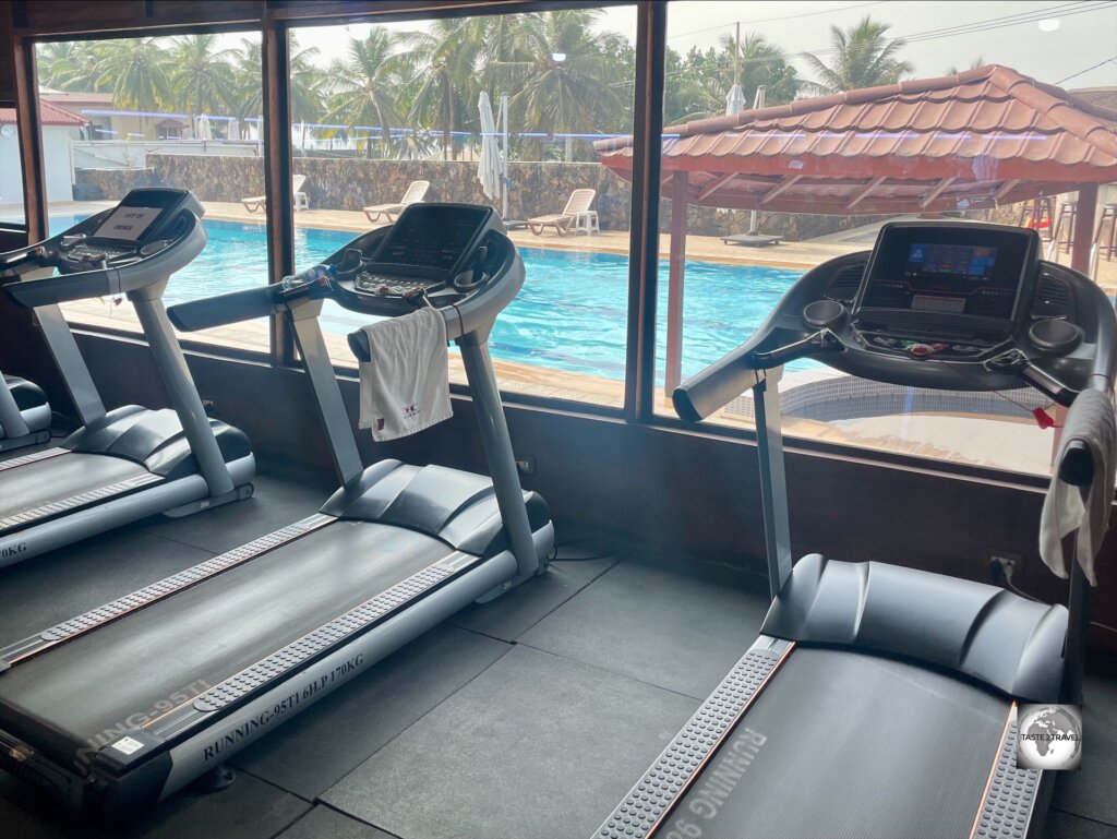 Facilities at The Cape Coast Hotel include a gym and swimming pool.