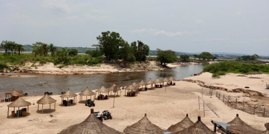 Bantu Beach is a popular recreation spot for locals who wish to cool off in the calm, refreshing waters of the Djoué River.