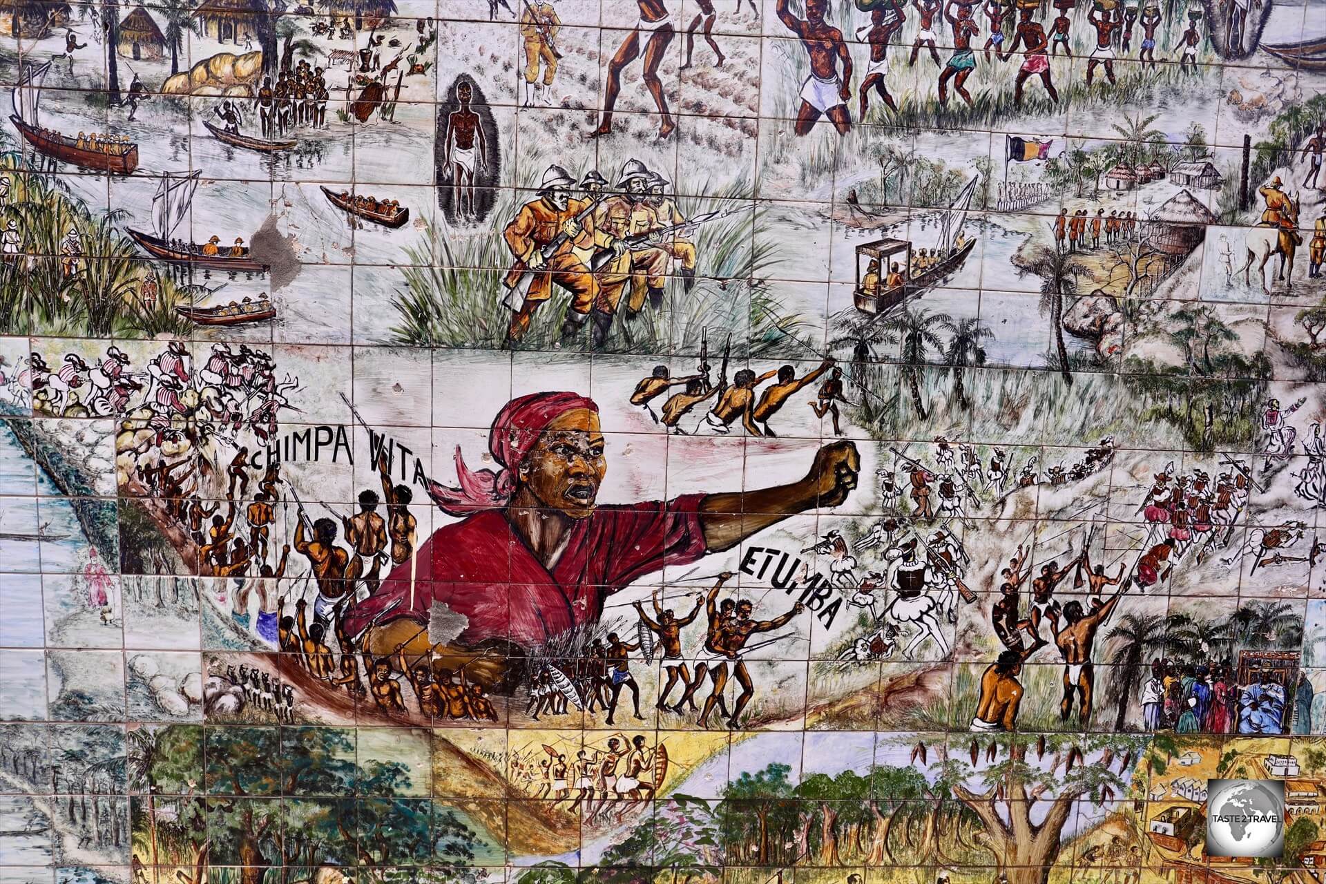 The Fresco of Africa depicts the Congolese rising up to fight against the colonial powers in order to win their independence.