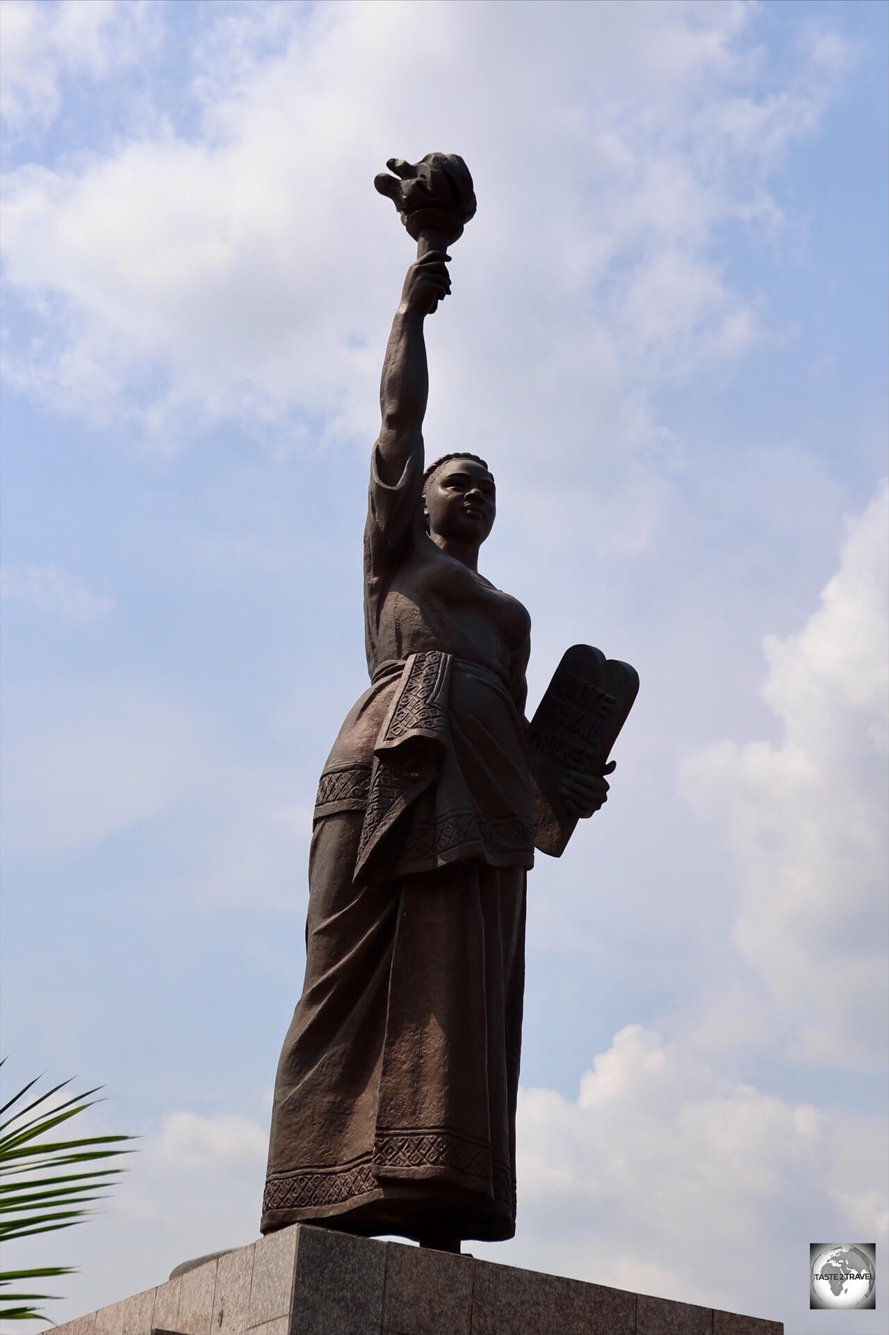 An African version of the Statue of Liberty is installed outside Brazzaville Train Station.