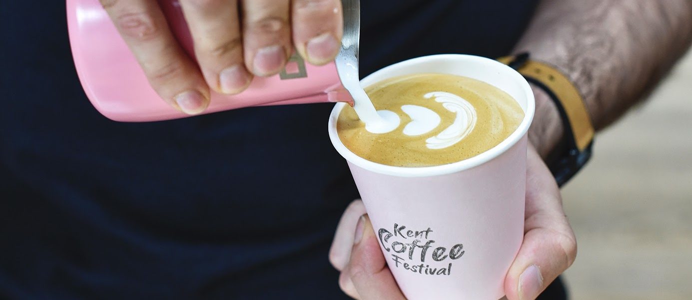 Barista doing latte art