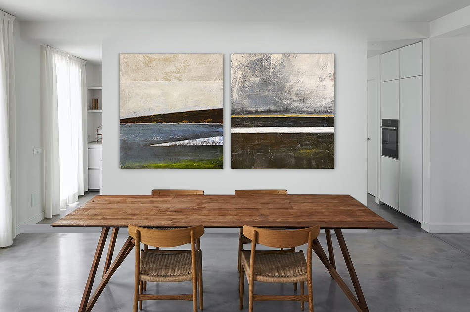 Abstrakt stor tavla konst Tomas Vagner minimalistisk