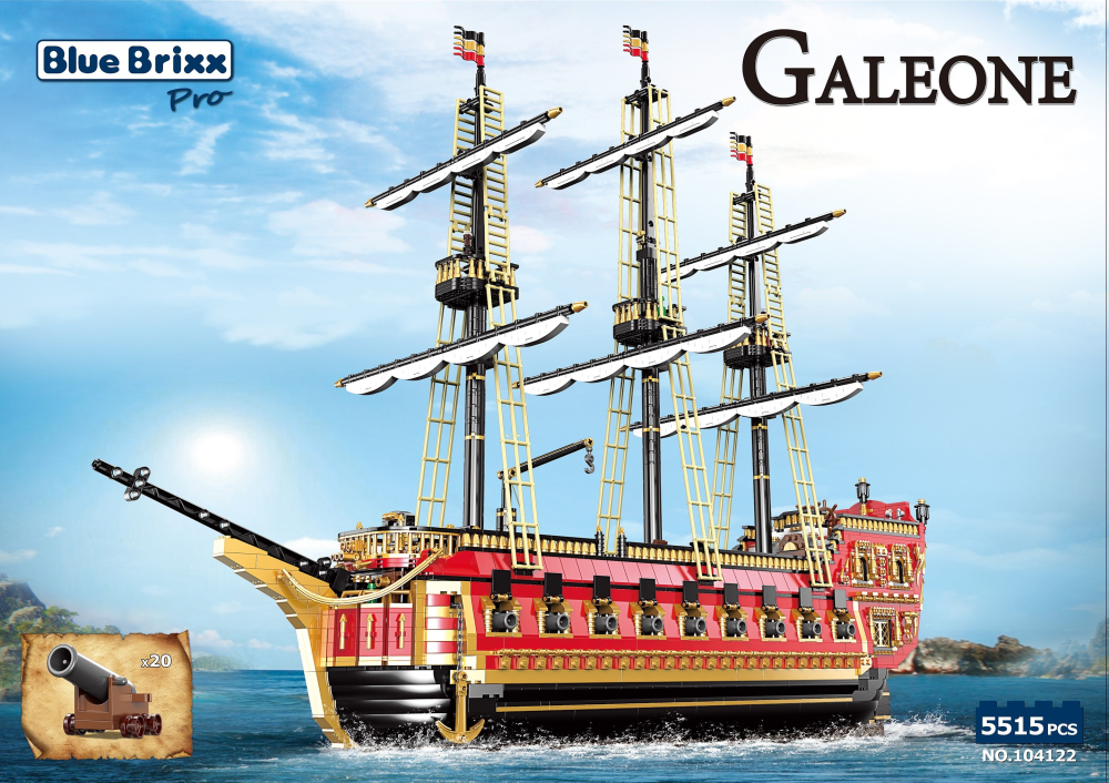 Galeon statek wojenny ponad 5.515 klocków! Zamiennik LEGO