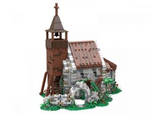 Stary kościół średniowieczny z klocków kompatybilnych z LEGO