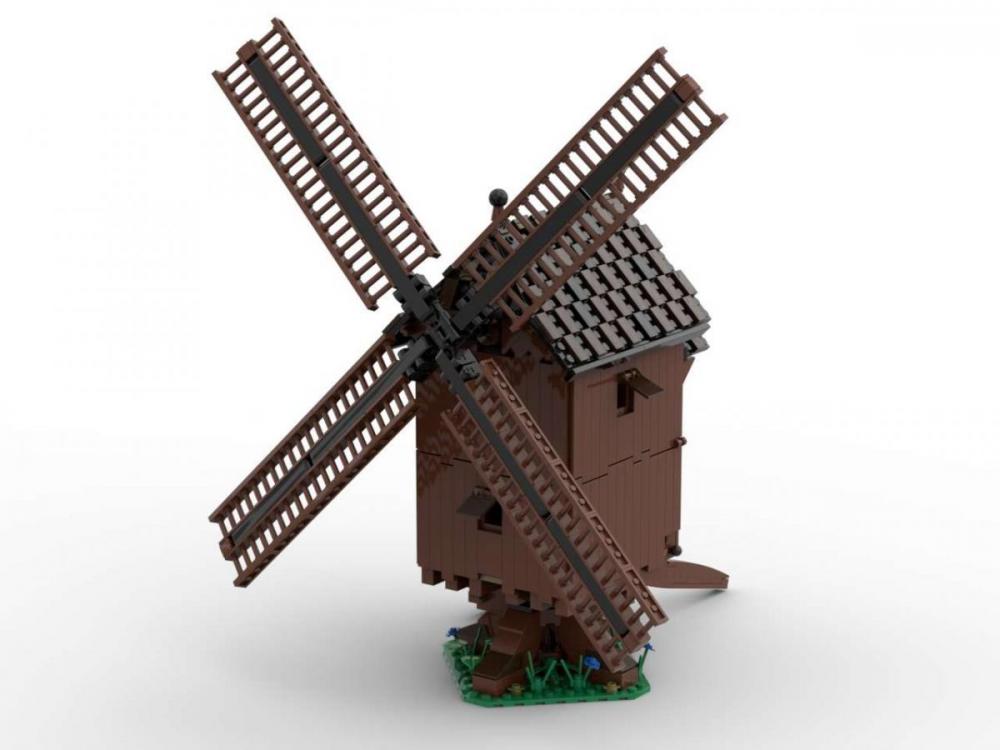 Koźlak - średniowieczny wiatrak z klocków kompatybilnych z LEGO