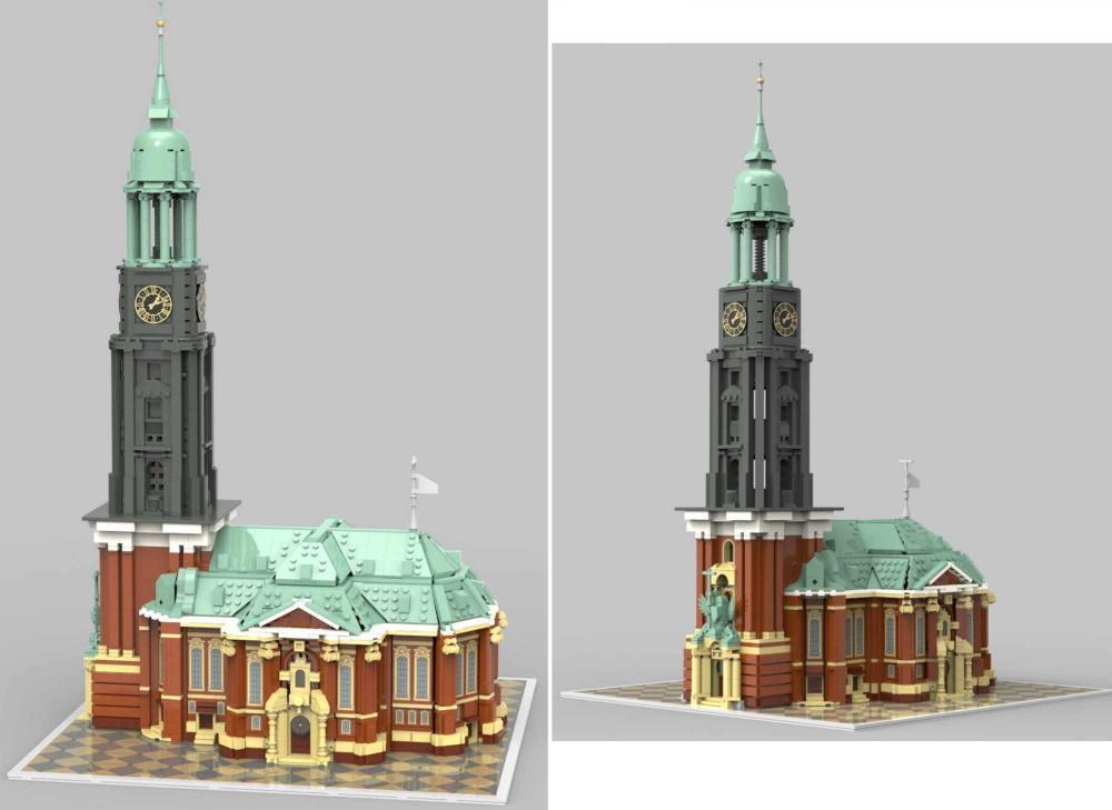 Kościół św. Michała, Hamburg z klocków kompatybilnych z LEGO