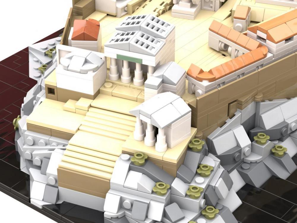 Akropol Ateny w starożytnej Grecji z klocków kompatybilnych z LEGO