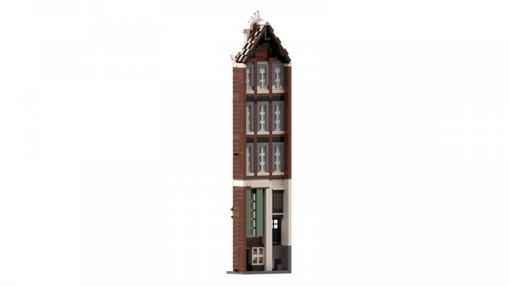 Holenderski dom fasada Amstel 2 z klocków pasujących do LEGO