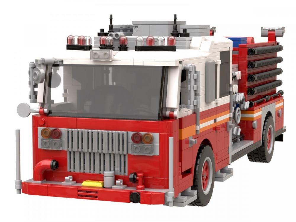 Amerykański wóz strażacki, NYFD z klocków kompatybilnych z LEGO
