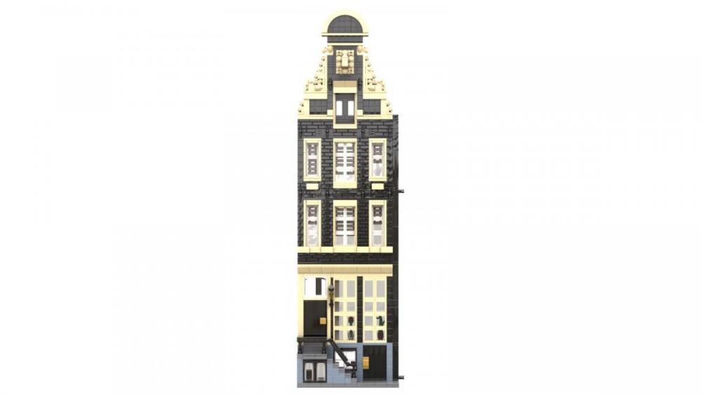 Holenderski dom fasada Amstel 3 z klocków pasujących do LEGO