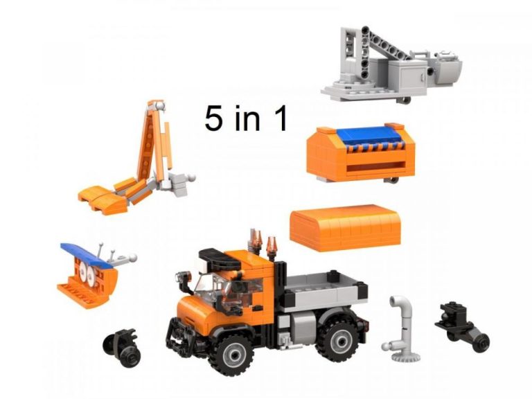 Pojazd komunalny 5 w 1 zestaw z klocków kompatybilnych z LEGO