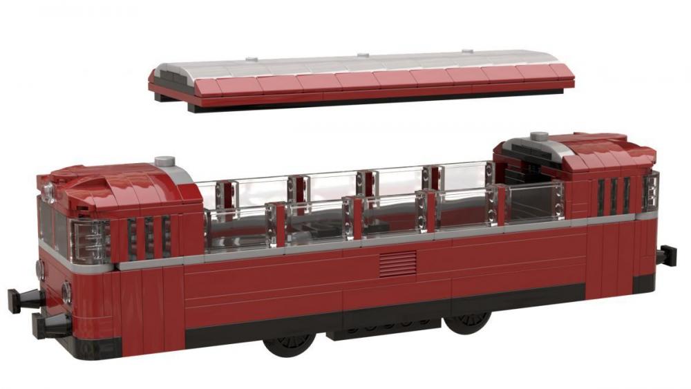 Szynobus autobus szynowy z klocków kompatybilnych z LEGO