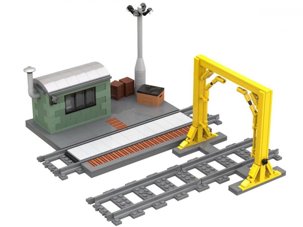 Waga kolejowa z miernikiem załadunku z klocków kompatybilnych z LEGO